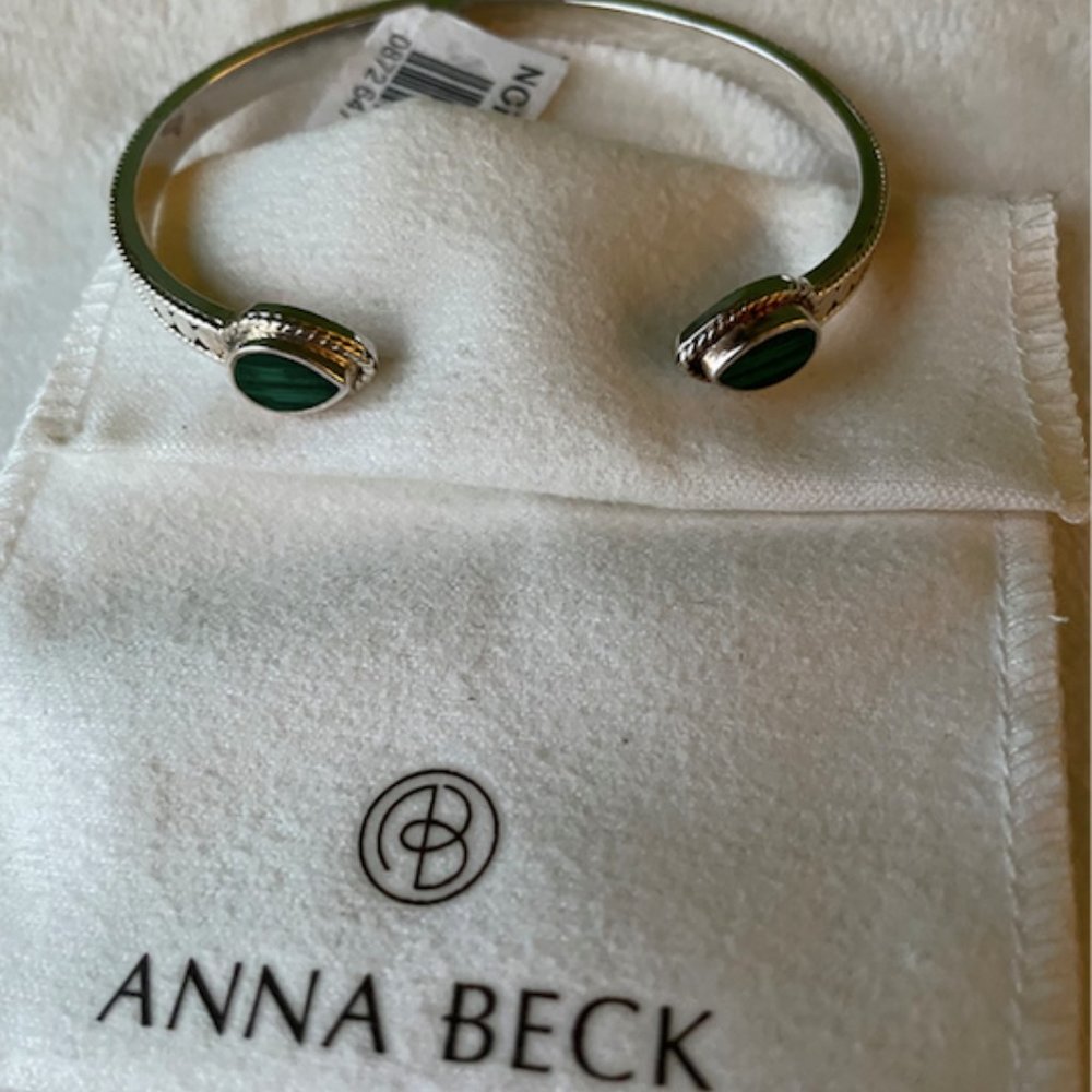 Anna Beck | Malachite Cabochon Bangle Bracelet - Picture 6 of 6